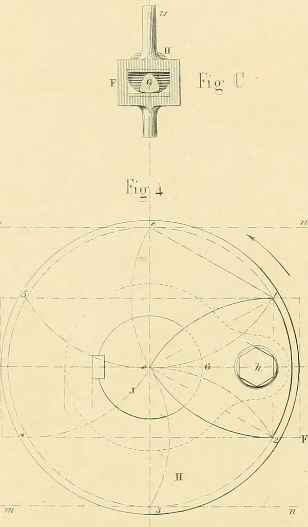 An illustration from The practical draughtsman's book of industrial design, and machinist's and engineer's drawing companion; forming a complete course of mechanical, engineering, and architectural drawing, 1871, leaf 355