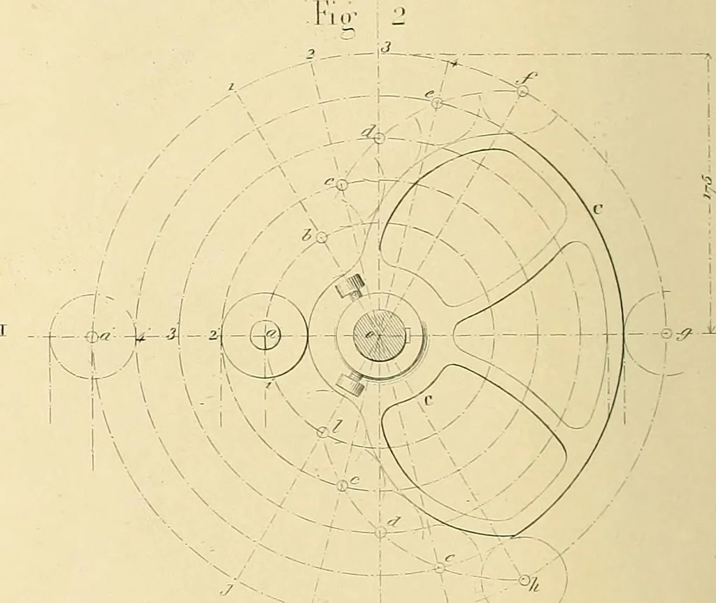 An illustration from The practical draughtsman's book of industrial design, and machinist's and engineer's drawing companion; forming a complete course of mechanical, engineering, and architectural drawing, 1871, leaf 355