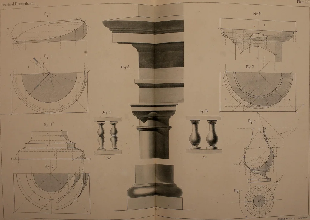 An illustration from The practical draughtsman's book of industrial design, and machinist's and engineer's drawing companion; forming a complete course of mechanical, engineering, and architectural drawing, 1871, leaf 382