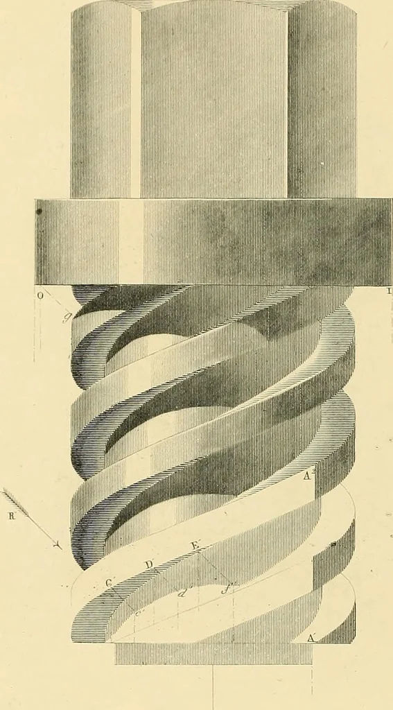 An illustration from The practical draughtsman's book of industrial design, and machinist's and engineer's drawing companion; forming a complete course of mechanical, engineering, and architectural drawing, 1871, leaf 391