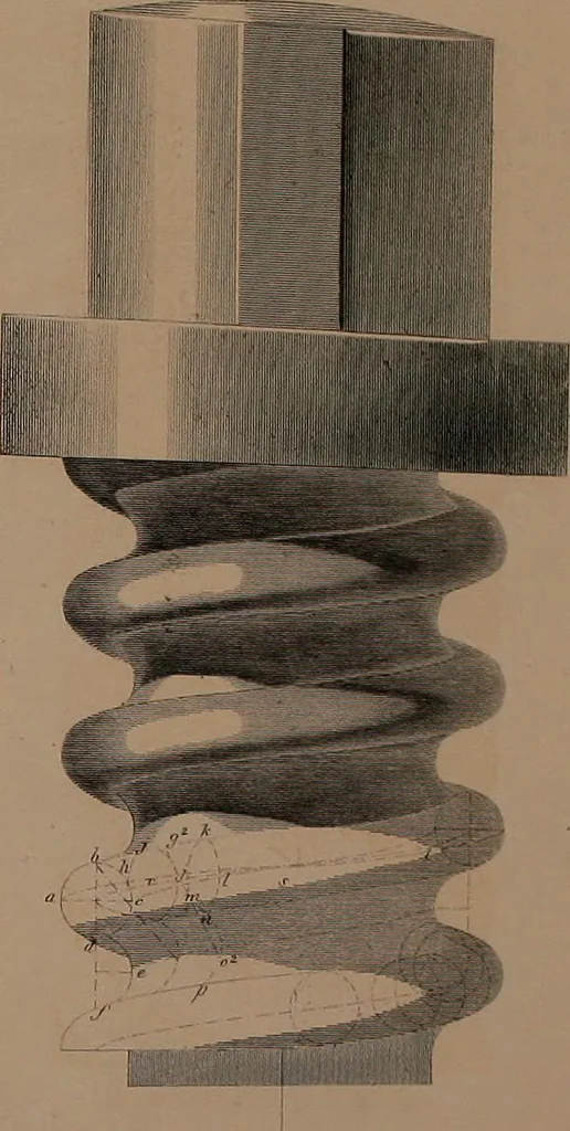 An illustration from The practical draughtsman's book of industrial design, and machinist's and engineer's drawing companion; forming a complete course of mechanical, engineering, and architectural drawing, 1871, leaf 394