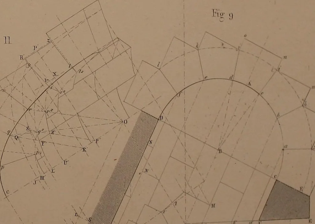 An illustration from The practical draughtsman's book of industrial design, and machinist's and engineer's drawing companion; forming a complete course of mechanical, engineering, and architectural drawing, 1871, leaf 412