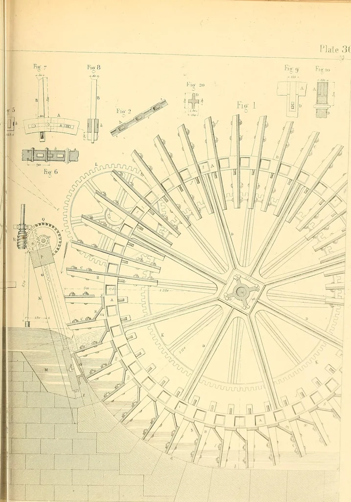 An illustration from The practical draughtsman's book of industrial design, and machinist's and engineer's drawing companion; forming a complete course of mechanical, engineering, and architectural drawing, 1871, leaf 422