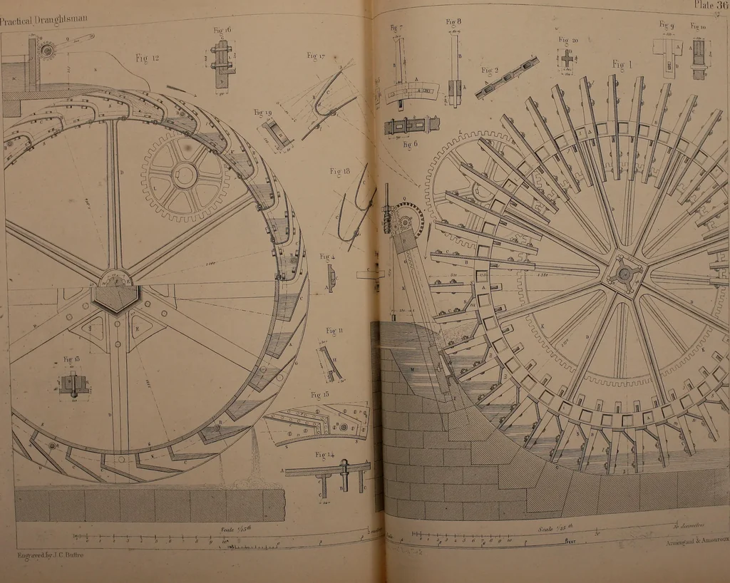 An illustration from The practical draughtsman's book of industrial design, and machinist's and engineer's drawing companion; forming a complete course of mechanical, engineering, and architectural drawing, 1871, leaf 424