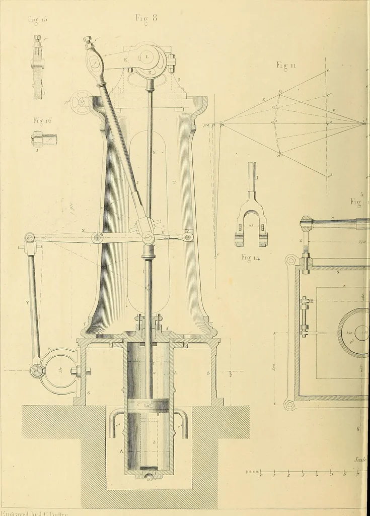 An illustration from The practical draughtsman's book of industrial design, and machinist's and engineer's drawing companion; forming a complete course of mechanical, engineering, and architectural drawing, 1871, leaf 439