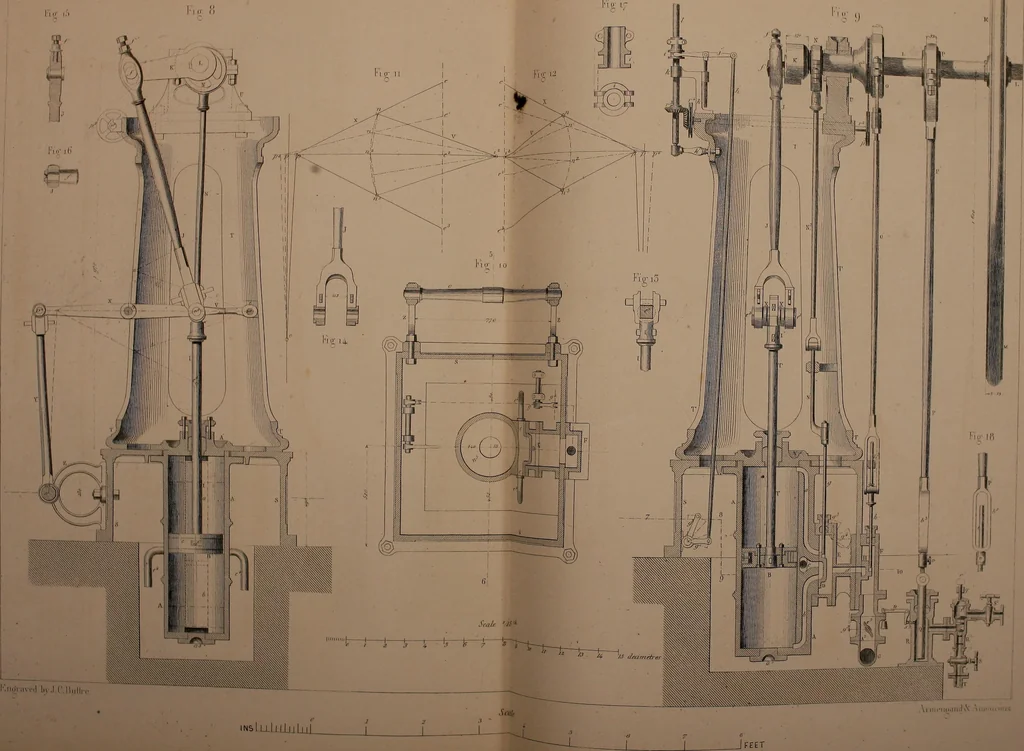An illustration from The practical draughtsman's book of industrial design, and machinist's and engineer's drawing companion; forming a complete course of mechanical, engineering, and architectural drawing, 1871, leaf 442
