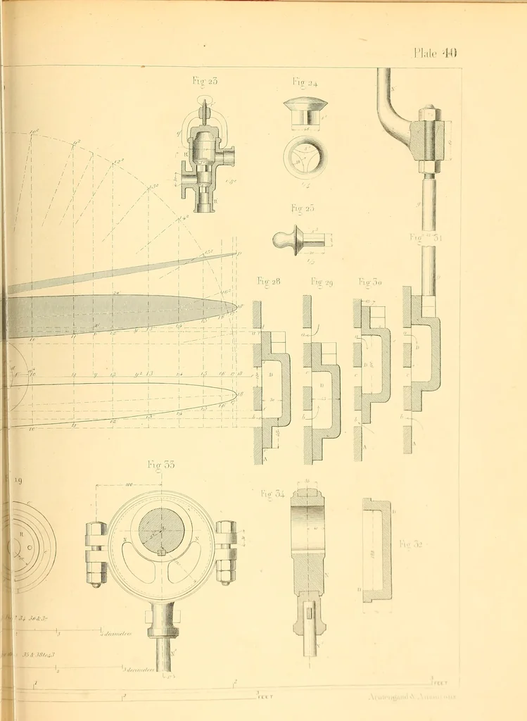 An illustration from The practical draughtsman's book of industrial design, and machinist's and engineer's drawing companion; forming a complete course of mechanical, engineering, and architectural drawing, 1871, leaf 446