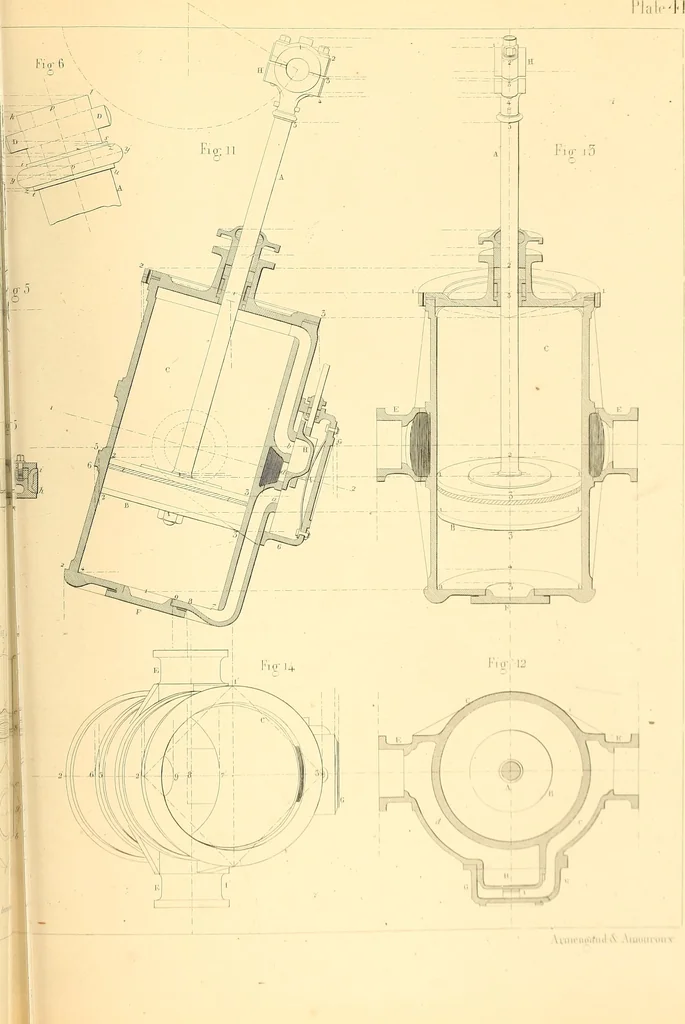 An illustration from The practical draughtsman's book of industrial design, and machinist's and engineer's drawing companion; forming a complete course of mechanical, engineering, and architectural drawing, 1871, leaf 452