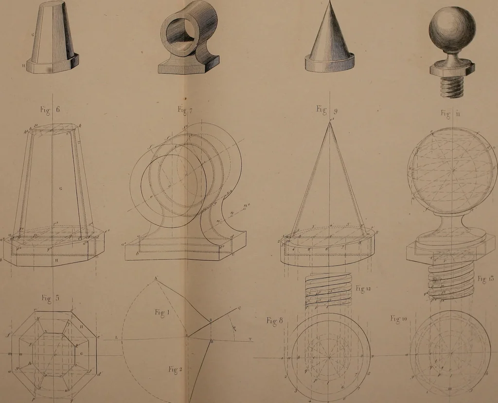 An illustration from The practical draughtsman's book of industrial design, and machinist's and engineer's drawing companion; forming a complete course of mechanical, engineering, and architectural drawing, 1871, leaf 460
