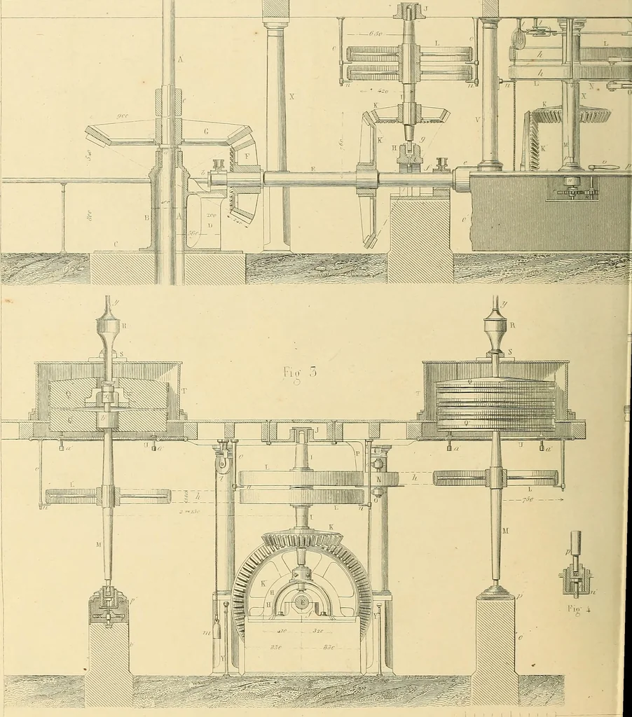 An illustration from The practical draughtsman's book of industrial design, and machinist's and engineer's drawing companion; forming a complete course of mechanical, engineering, and architectural drawing, 1871, leaf 469