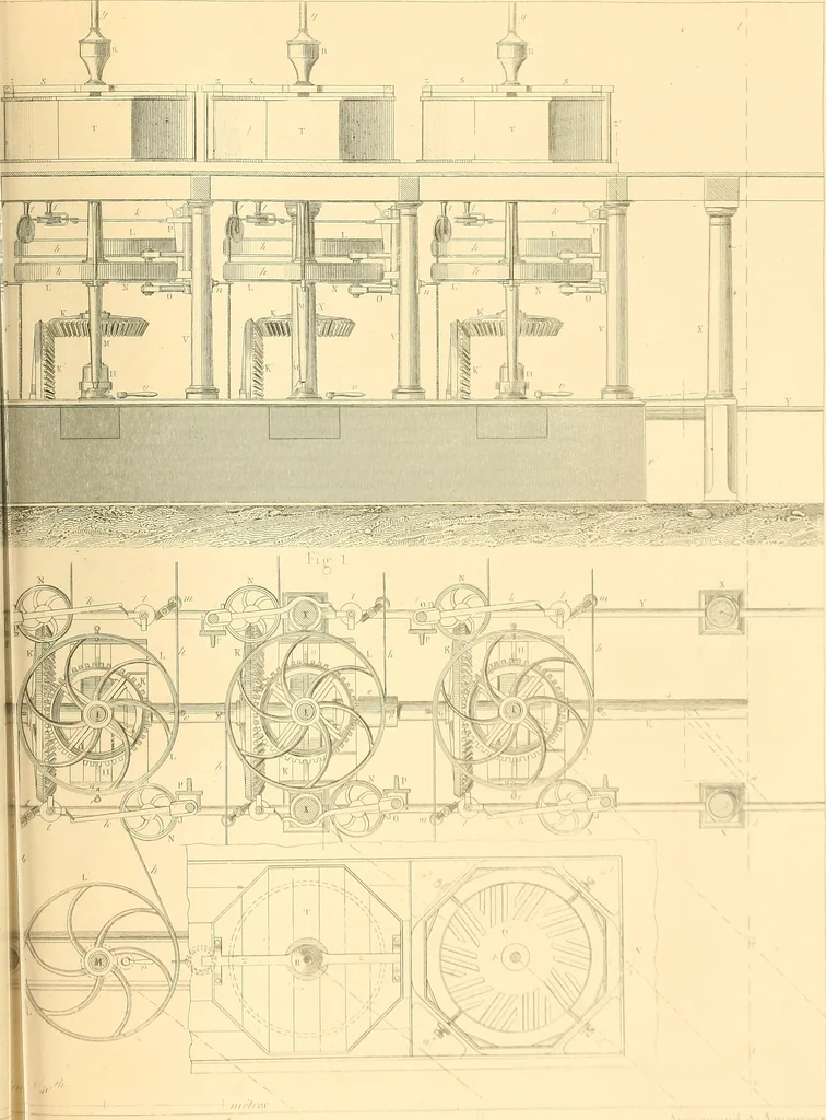 An illustration from The practical draughtsman's book of industrial design, and machinist's and engineer's drawing companion; forming a complete course of mechanical, engineering, and architectural drawing, 1871, leaf 470