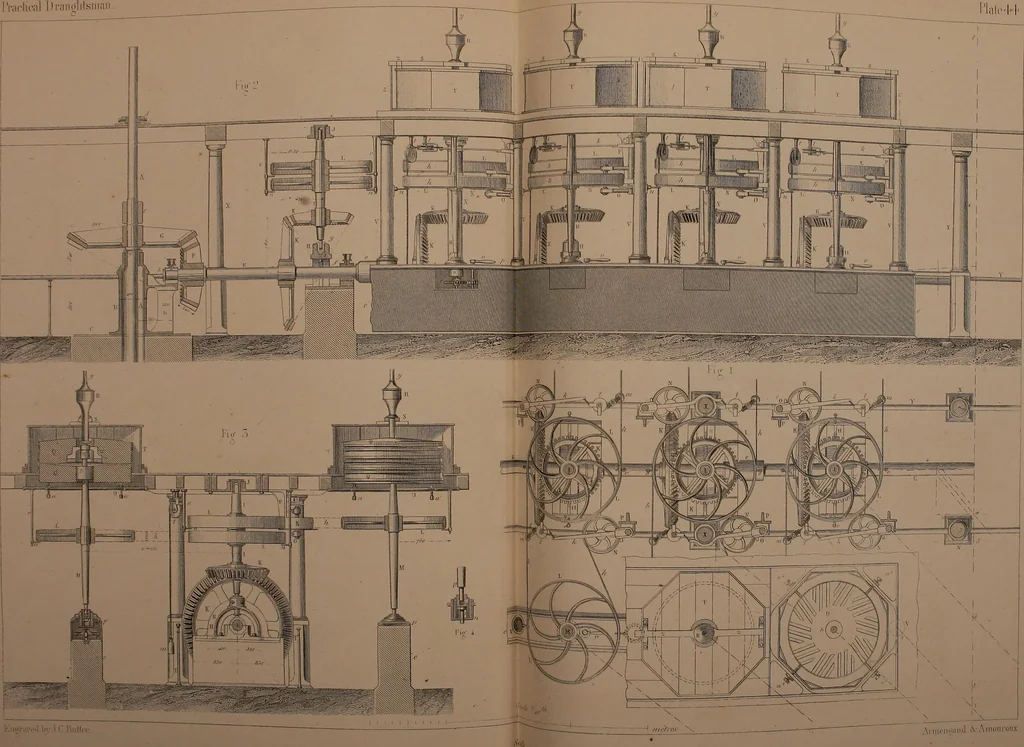 An illustration from The practical draughtsman's book of industrial design, and machinist's and engineer's drawing companion; forming a complete course of mechanical, engineering, and architectural drawing, 1871, leaf 472
