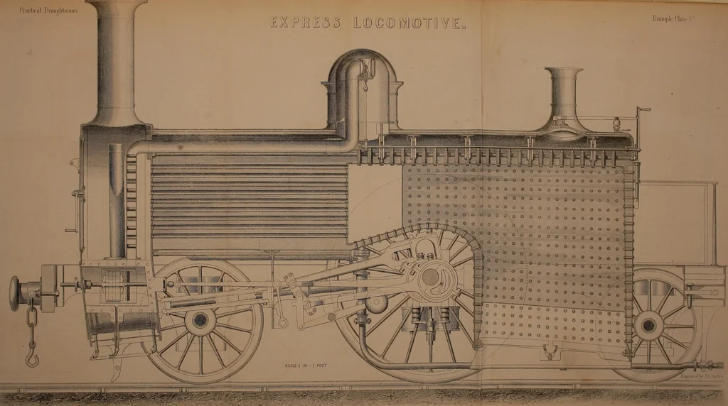 An illustration from The practical draughtsman's book of industrial design, and machinist's and engineer's drawing companion; forming a complete course of mechanical, engineering, and architectural drawing, 1871, leaf 490