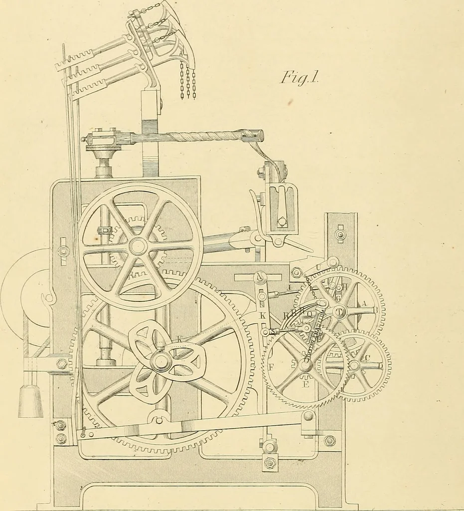 An illustration from The practical draughtsman's book of industrial design, and machinist's and engineer's drawing companion; forming a complete course of mechanical, engineering, and architectural drawing, 1871, leaf 509