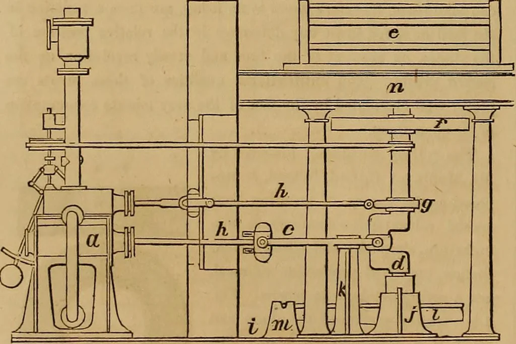 An illustration from The practical draughtsman's book of industrial design, and machinist's and engineer's drawing companion: forming a complete course of mechanical, engineering, and architectural drawing., 1857, leaf 177