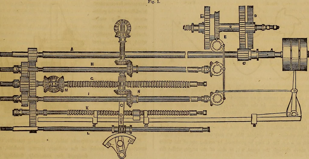 An illustration from The practical draughtsman's book of industrial design, and machinist's and engineer's drawing companion: forming a complete course of mechanical, engineering, and architectural drawing., 1857, leaf 186