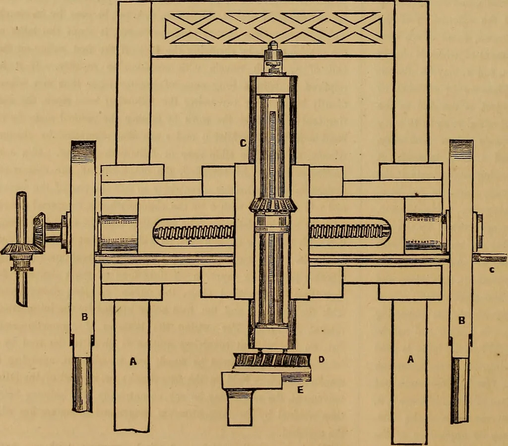 An illustration from The practical draughtsman's book of industrial design, and machinist's and engineer's drawing companion: forming a complete course of mechanical, engineering, and architectural drawing., 1857, leaf 187