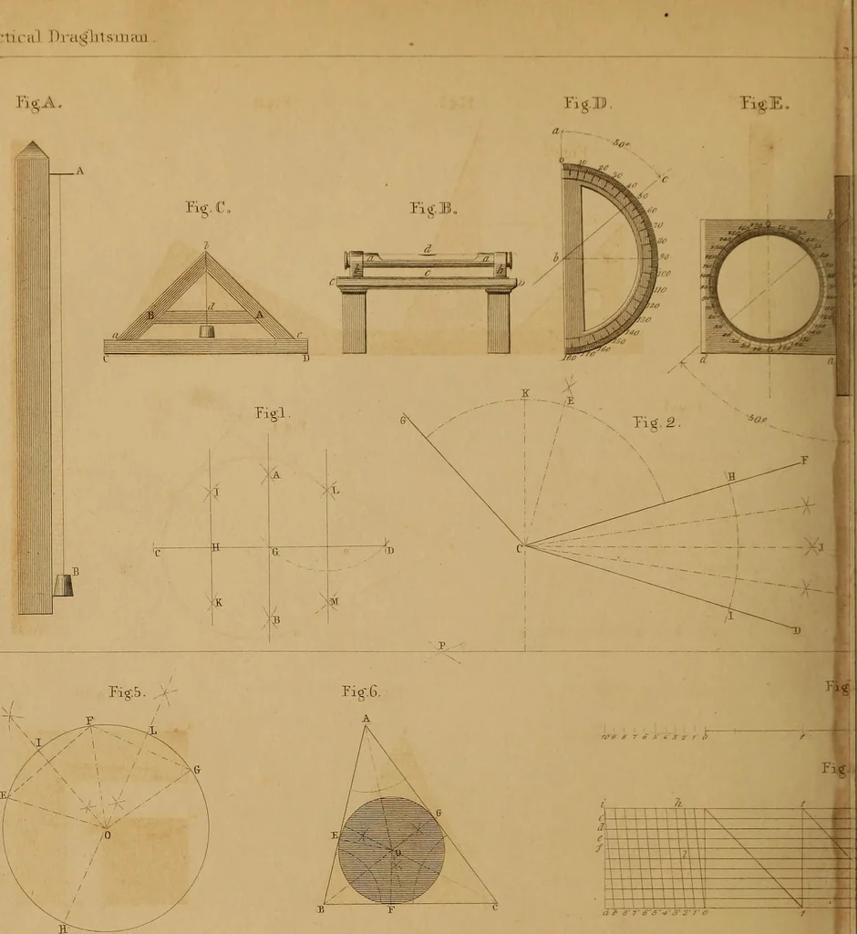 An illustration from The practical draughtsman's book of industrial design, and machinist's and engineer's drawing companion: forming a complete course of mechanical, engineering, and architectural drawing., 1857, leaf 209