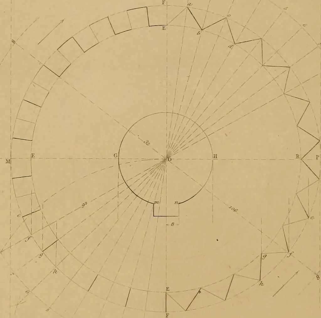 An illustration from The practical draughtsman's book of industrial design, and machinist's and engineer's drawing companion: forming a complete course of mechanical, engineering, and architectural drawing., 1857, leaf 237