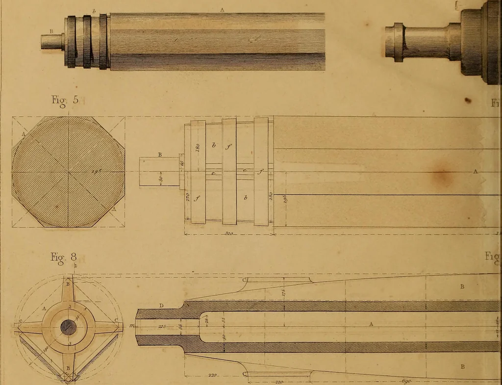 An illustration from The practical draughtsman's book of industrial design, and machinist's and engineer's drawing companion: forming a complete course of mechanical, engineering, and architectural drawing., 1857, leaf 253