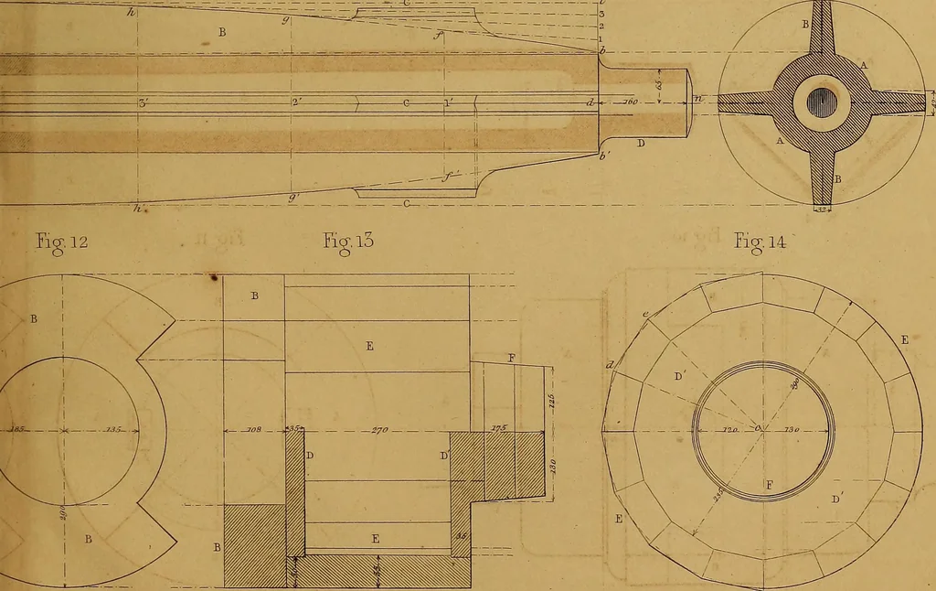An illustration from The practical draughtsman's book of industrial design, and machinist's and engineer's drawing companion: forming a complete course of mechanical, engineering, and architectural drawing., 1857, leaf 254
