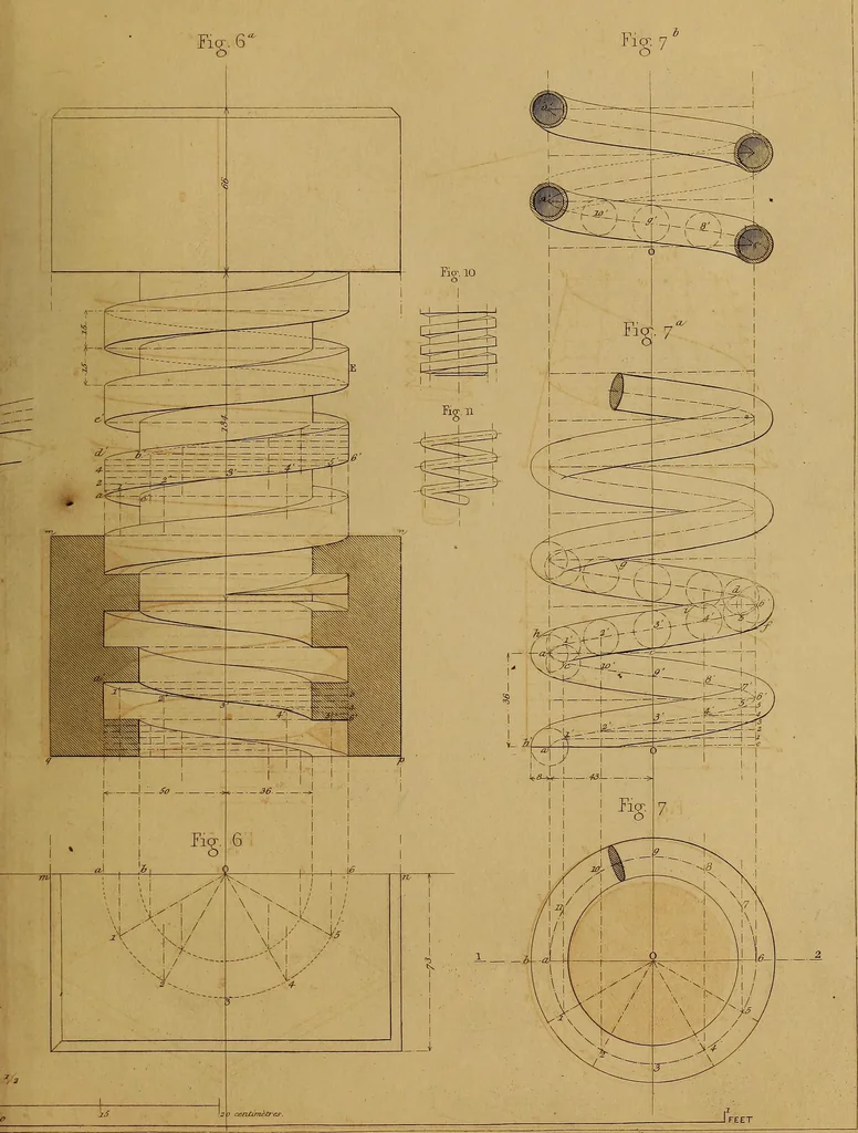 An illustration from The practical draughtsman's book of industrial design, and machinist's and engineer's drawing companion: forming a complete course of mechanical, engineering, and architectural drawing., 1857, leaf 266