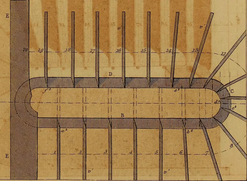 An illustration from The practical draughtsman's book of industrial design, and machinist's and engineer's drawing companion: forming a complete course of mechanical, engineering, and architectural drawing., 1857, leaf 270
