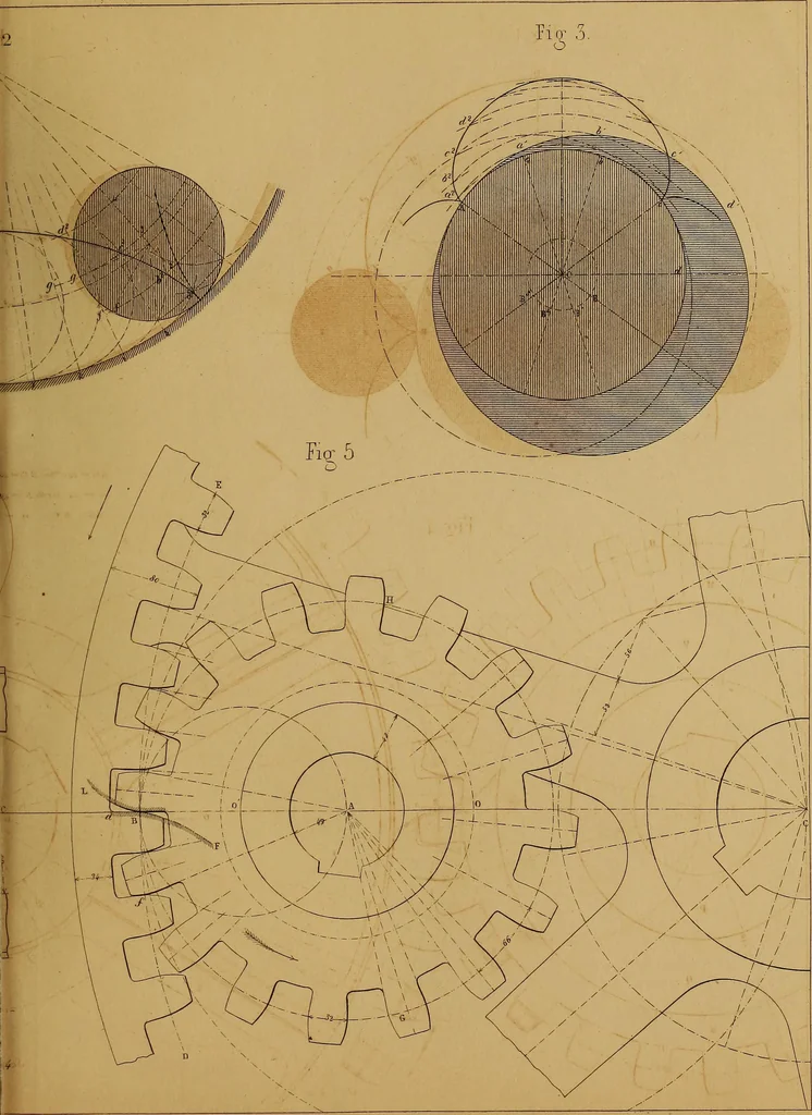 An illustration from The practical draughtsman's book of industrial design, and machinist's and engineer's drawing companion: forming a complete course of mechanical, engineering, and architectural drawing., 1857, leaf 282
