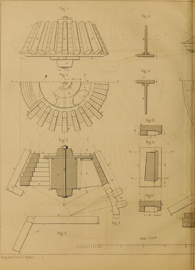 An illustration from The practical draughtsman's book of industrial design, and machinist's and engineer's drawing companion: forming a complete course of mechanical, engineering, and architectural drawing., 1857, leaf 297
