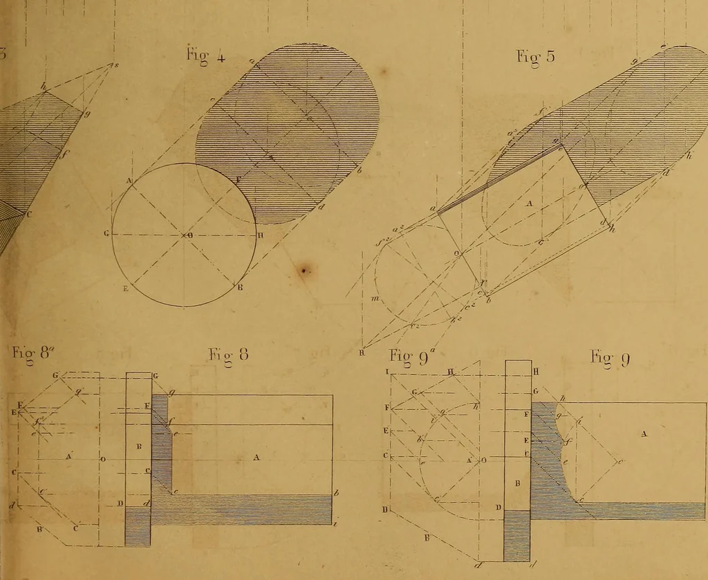 An illustration from The practical draughtsman's book of industrial design, and machinist's and engineer's drawing companion: forming a complete course of mechanical, engineering, and architectural drawing., 1857, leaf 310