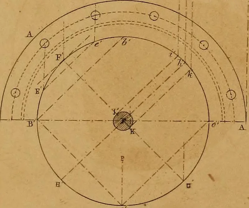 An illustration from The practical draughtsman's book of industrial design, and machinist's and engineer's drawing companion: forming a complete course of mechanical, engineering, and architectural drawing., 1857, leaf 317