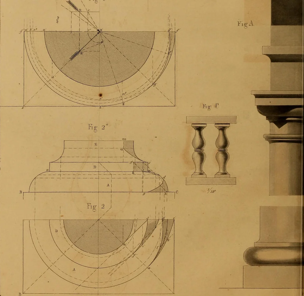 An illustration from The practical draughtsman's book of industrial design, and machinist's and engineer's drawing companion: forming a complete course of mechanical, engineering, and architectural drawing., 1857, leaf 321