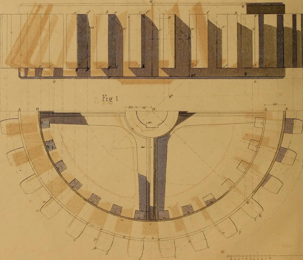 An illustration from The practical draughtsman's book of industrial design, and machinist's and engineer's drawing companion: forming a complete course of mechanical, engineering, and architectural drawing., 1857, leaf 325