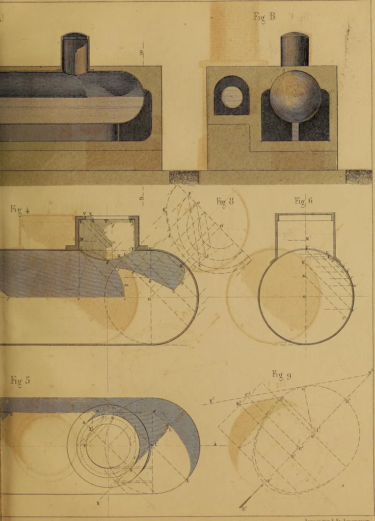 An illustration from The practical draughtsman's book of industrial design, and machinist's and engineer's drawing companion: forming a complete course of mechanical, engineering, and architectural drawing., 1857, leaf 334