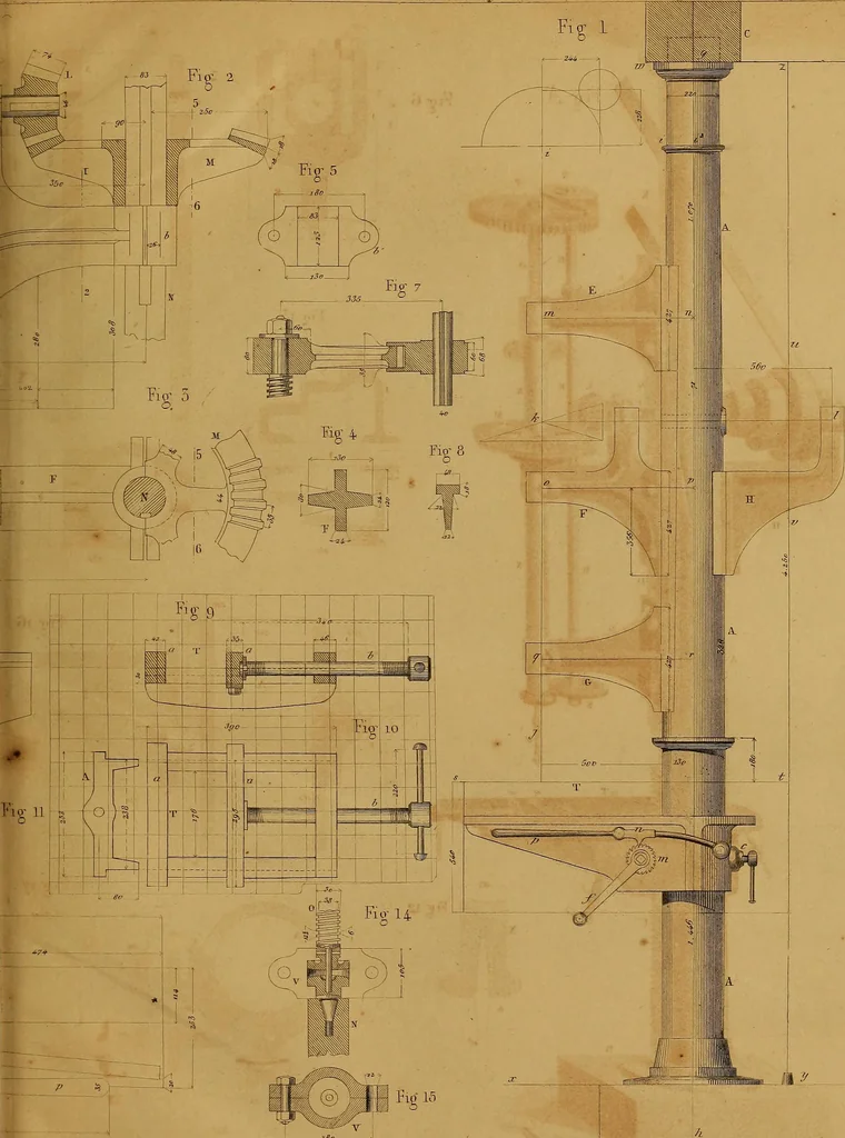 An illustration from The practical draughtsman's book of industrial design, and machinist's and engineer's drawing companion: forming a complete course of mechanical, engineering, and architectural drawing., 1857, leaf 346