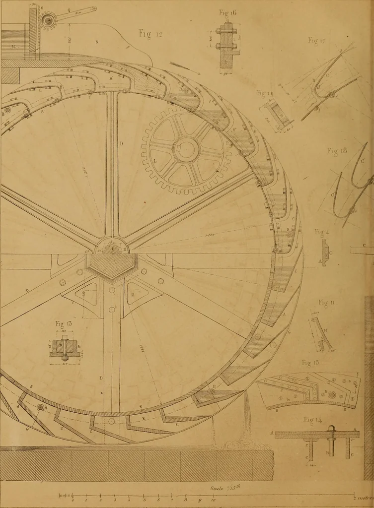 An illustration from The practical draughtsman's book of industrial design, and machinist's and engineer's drawing companion: forming a complete course of mechanical, engineering, and architectural drawing., 1857, leaf 349