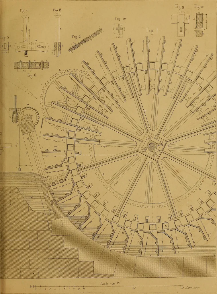 An illustration from The practical draughtsman's book of industrial design, and machinist's and engineer's drawing companion: forming a complete course of mechanical, engineering, and architectural drawing., 1857, leaf 350