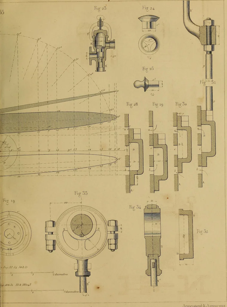 An illustration from The practical draughtsman's book of industrial design, and machinist's and engineer's drawing companion: forming a complete course of mechanical, engineering, and architectural drawing., 1857, leaf 366