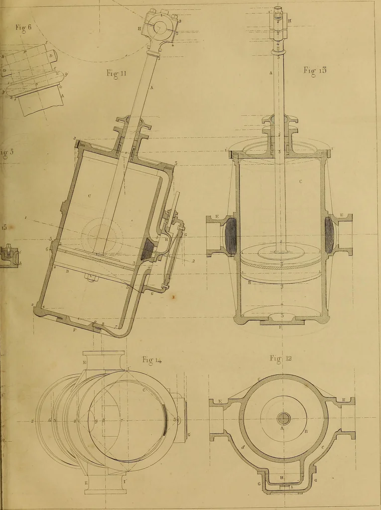 An illustration from The practical draughtsman's book of industrial design, and machinist's and engineer's drawing companion: forming a complete course of mechanical, engineering, and architectural drawing., 1857, leaf 370