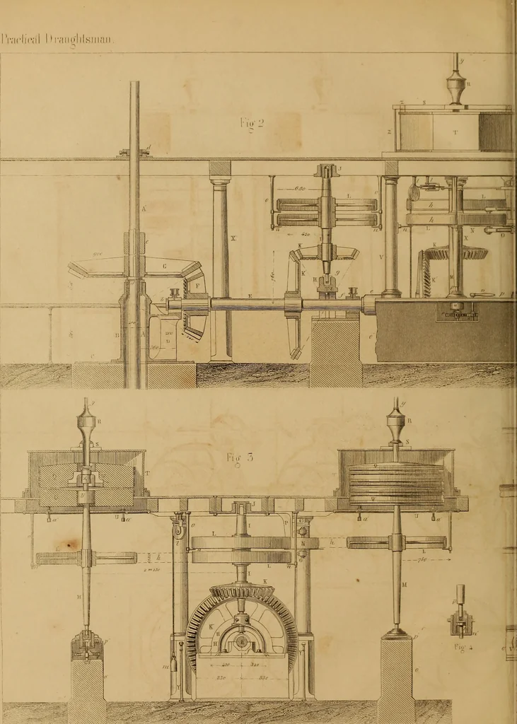 An illustration from The practical draughtsman's book of industrial design, and machinist's and engineer's drawing companion: forming a complete course of mechanical, engineering, and architectural drawing., 1857, leaf 381