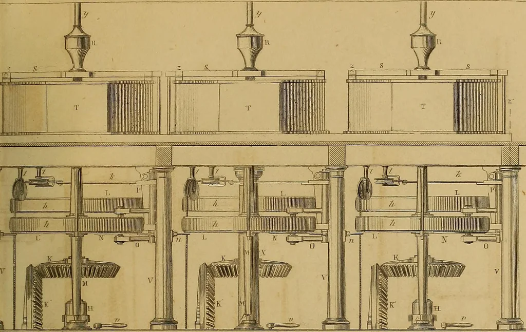 An illustration from The practical draughtsman's book of industrial design, and machinist's and engineer's drawing companion: forming a complete course of mechanical, engineering, and architectural drawing., 1857, leaf 382