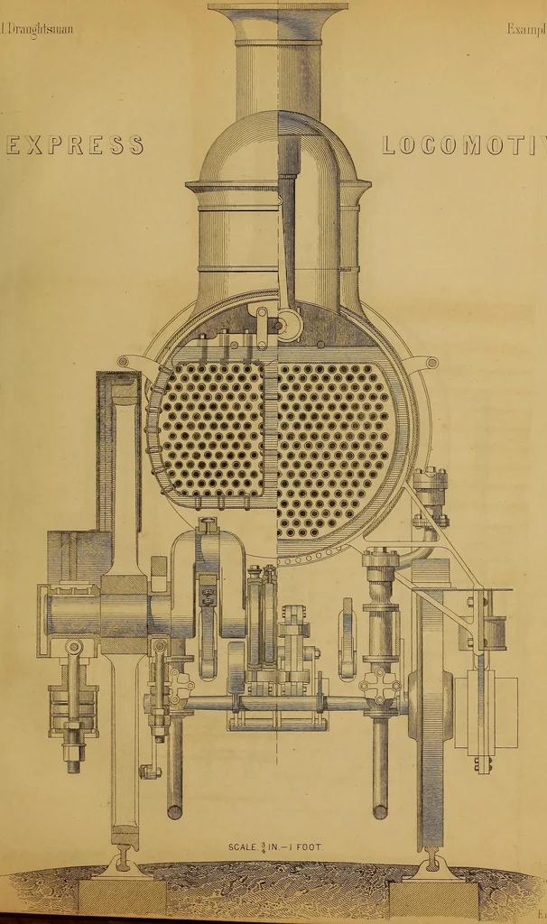 An illustration from The practical draughtsman's book of industrial design, and machinist's and engineer's drawing companion: forming a complete course of mechanical, engineering, and architectural drawing., 1857, leaf 398