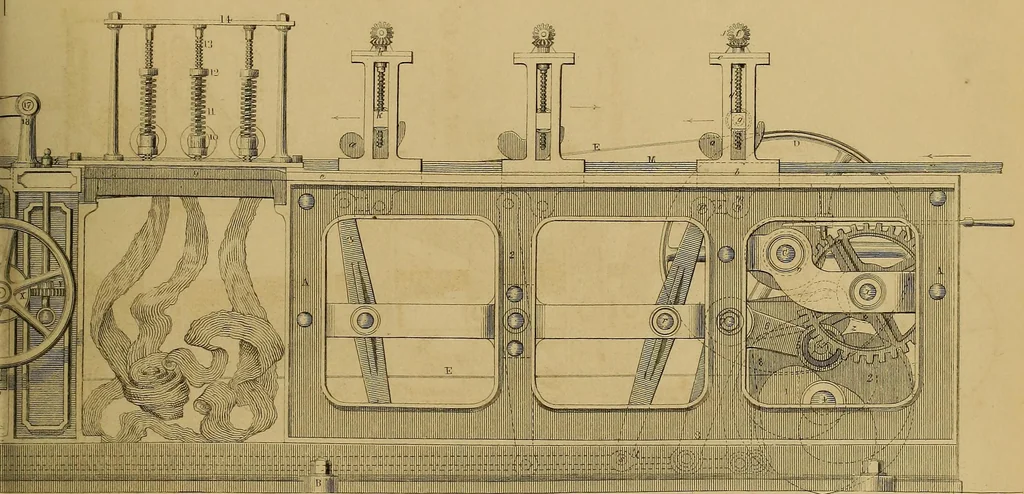 An illustration from The practical draughtsman's book of industrial design, and machinist's and engineer's drawing companion: forming a complete course of mechanical, engineering, and architectural drawing., 1857, leaf 404