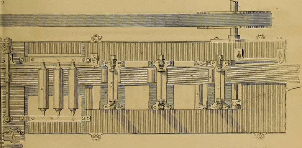 An illustration from The practical draughtsman's book of industrial design, and machinist's and engineer's drawing companion: forming a complete course of mechanical, engineering, and architectural drawing., 1857, leaf 404