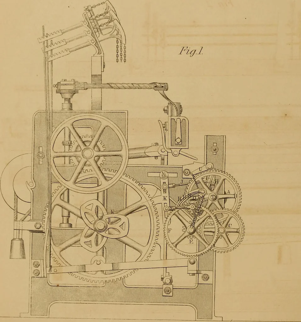 An illustration from The practical draughtsman's book of industrial design, and machinist's and engineer's drawing companion: forming a complete course of mechanical, engineering, and architectural drawing., 1857, leaf 411