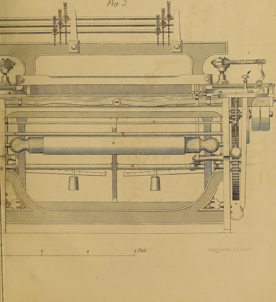 An illustration from The practical draughtsman's book of industrial design, and machinist's and engineer's drawing companion: forming a complete course of mechanical, engineering, and architectural drawing., 1857, leaf 412