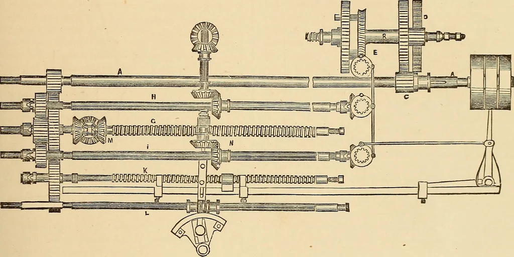 An illustration from The practical draughtsman's book of industrial design, and machinist's and engineer's drawing companion: forming a complete course of mechanical, engineering, and architectural drawing, 1866, leaf 184