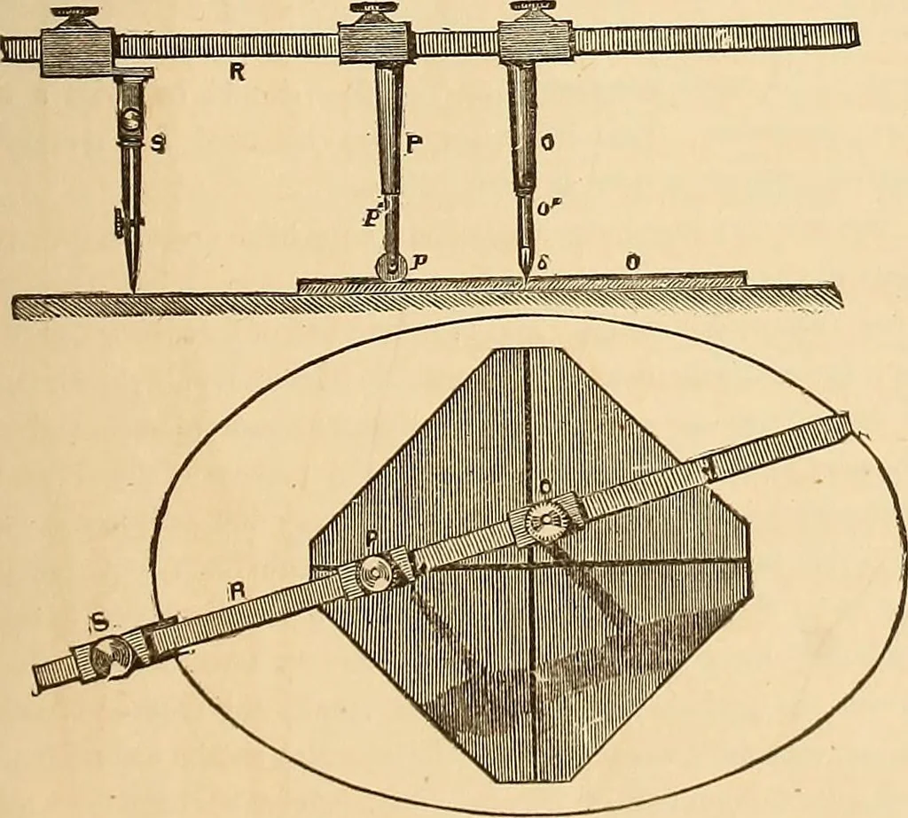 An illustration from The practical draughtsman's book of industrial design, and machinist's and engineer's drawing companion: forming a complete course of mechanical, engineering, and architectural drawing, 1866, leaf 200