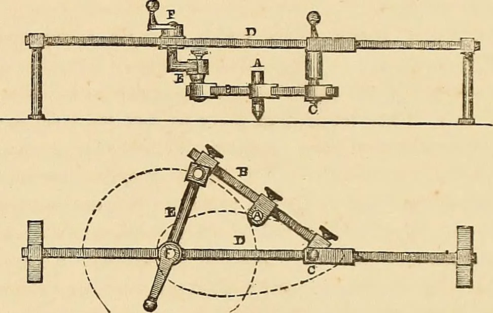 An illustration from The practical draughtsman's book of industrial design, and machinist's and engineer's drawing companion: forming a complete course of mechanical, engineering, and architectural drawing, 1866, leaf 24