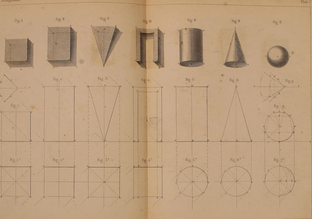 An illustration from The practical draughtsman's book of industrial design, and machinist's and engineer's drawing companion: forming a complete course of mechanical, engineering, and architectural drawing, 1866, leaf 245